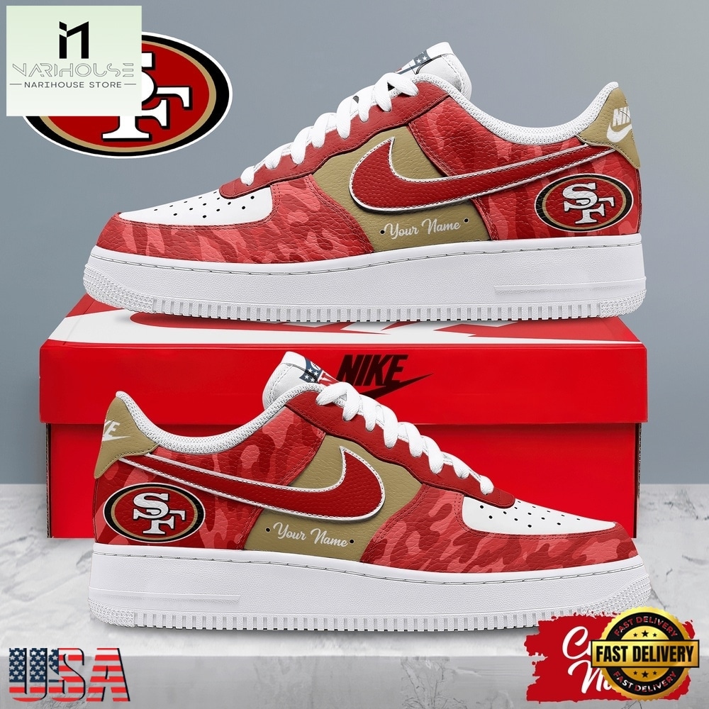 San Francisco 49ers NFL End Zone Energy Custom Air Force 1 Shoes Sneaker, NFL Team AF1 Shoes San Francisco 49ers NFL End Zone Energy Custom Air Force 1 Shoes Sneaker, NFL Team AF1 Shoes