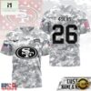 San Francisco 49ers NFL Salute to Service Custom Name & Number Camo 3D Shirt, NFL Sporty Shirt San Francisco 49ers Nfl Salute TO Service Custom Name Number Camo 3D Shirt