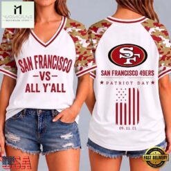 San Francisco 49ers NFL vs All Y' All United We Stand V Neck T Shirt, Trendy NFL V Neck Tee San Francisco 49ers Nfl VS All Y All United WE Stand V Neck T Shirt