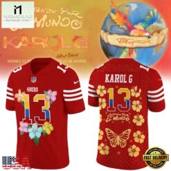 San Francisco 49ers x Karol G 2026 Exclusive Football Jersey, Trending Football Shirt San Francisco 49ers X Karol G 2026 Exclusive Football Jersey
