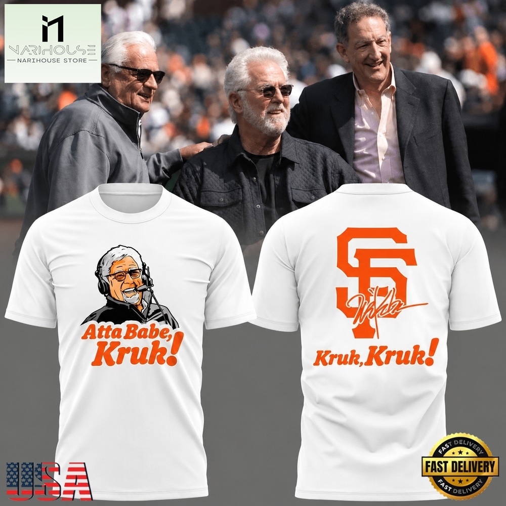 San Francisco Giants x Mike Krukow AttaBabeKruk White 3D Shirt, Hot 3D Shirt Trend San Francisco Giants x Mike Krukow AttaBabeKruk White 3D Shirt, Hot 3D Shirt Trend
