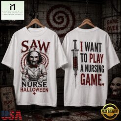 Saw Nurse Play the Shift Halloween 3D Shirt, Popular 3D Music Tee Saw Nurse Play The Shift Halloween 3D Shirt