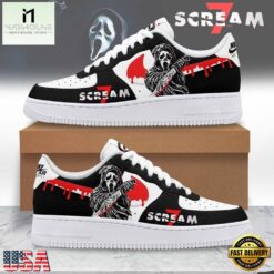Scream 7 Ghostface Custom Air Force 1 Shoes, Horror Movie Graphic Low Top Sneakers, Music Artist AF1 Shoes Scream 7 Ghostface Custom Air Force 1 Shoes Horror Movie Graphic Low Top Sneakers