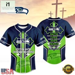 Seattle Seahawks NFL Blessed Beyond The Score Baseball Jersey, NFL Game Day Jersey Seattle Seahawks Nfl Blessed Beyond The Score Baseball Jersey