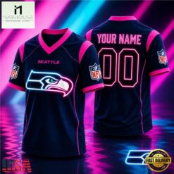 Seattle Seahawks NFL Electric Glow Custom Football Jersey, NFL Team Football Jersey Seattle Seahawks Nfl Electric Glow Custom Football Jersey