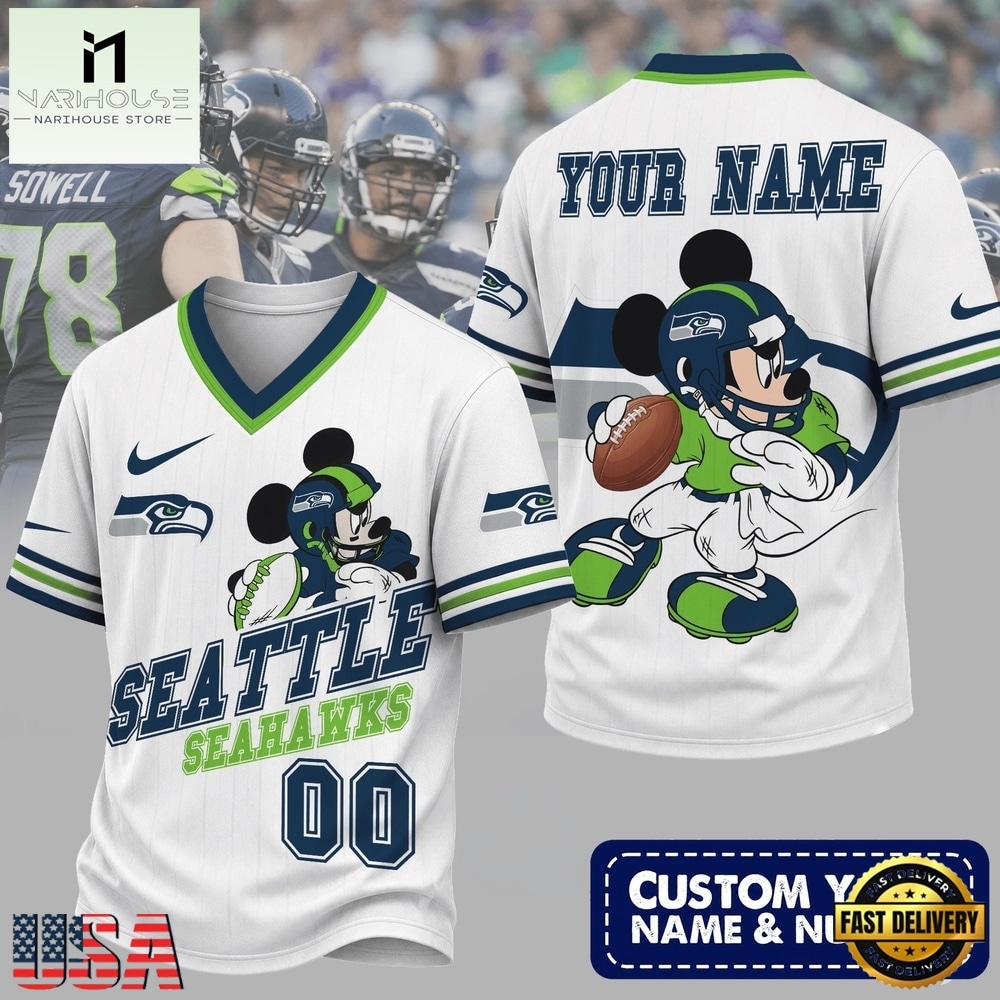 Seattle Seahawks NFL Mickey Quarterback Football Jersey, NFL Team Football Jersey Seattle Seahawks NFL Mickey Quarterback Football Jersey, NFL Team Football Jersey