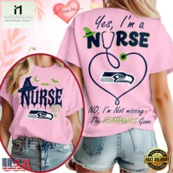 Seattle Seahawks NFL Night Shift Never Misses Game Day Halloween Nurse Unisex 3D Shirt, NFL Sporty Shirt Seattle Seahawks Nfl Night Shift Never Misses Game Day Halloween Nurse Unisex 3D Shirt