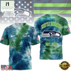 Seattle Seahawks NFL Sunday Legends Tie Dye 3D Shirt, NFL Sporty Shirt Seattle Seahawks Nfl Sunday Legends Tie Dye 3D Shirt