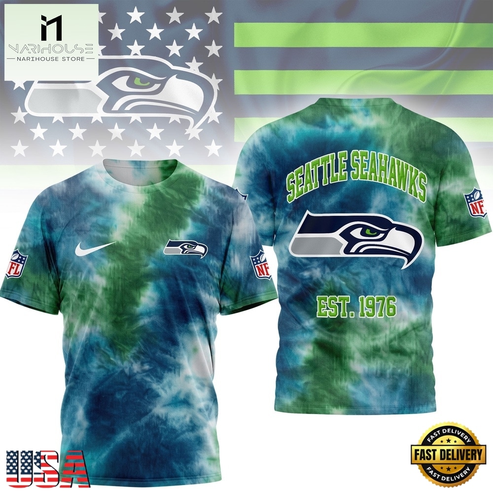 Seattle Seahawks NFL Sunday Legends Tie Dye 3D Shirt, NFL Sporty Shirt Seattle Seahawks NFL Sunday Legends Tie Dye 3D Shirt, NFL Sporty Shirt