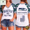 Seattle Seahawks NFL vs All Y' All United We Stand V Neck T Shirt, Trendy NFL V Neck Tee Seattle Seahawks Nfl VS All Y All United WE Stand V Neck T Shirt