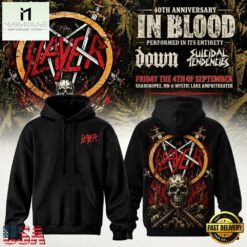 Slayer Reign in Blood 40th Anniversary 2026 Signature Hoodie, Popular 3D Music Tee Slayer Reign IN Blood 40th Anniversary 2026 Signature Hoodie