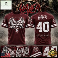 Slayer Reign in Blood 40th Anniversary 2026 Signed Red 3D Shirt, Popular 3D Music Tee Slayer Reign IN Blood 40th Anniversary 2026 Signed Red 3D Shirt