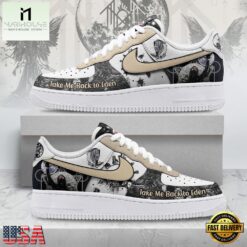 Sleep Token Take Me Back To Eden Beige & Black Metal Graphic Air Force 1 Shoes, Music Artist AF1 Shoes Sleep Token Take ME Back TO Eden Beige Black Metal Graphic Air Force 1 Shoes