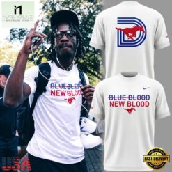 SMU Mustangs Blue Blood, New Blood Graphic T Shirt, Hot 3D Shirt Trend Smu Mustangs Blue Blood New Blood Graphic T Shirt