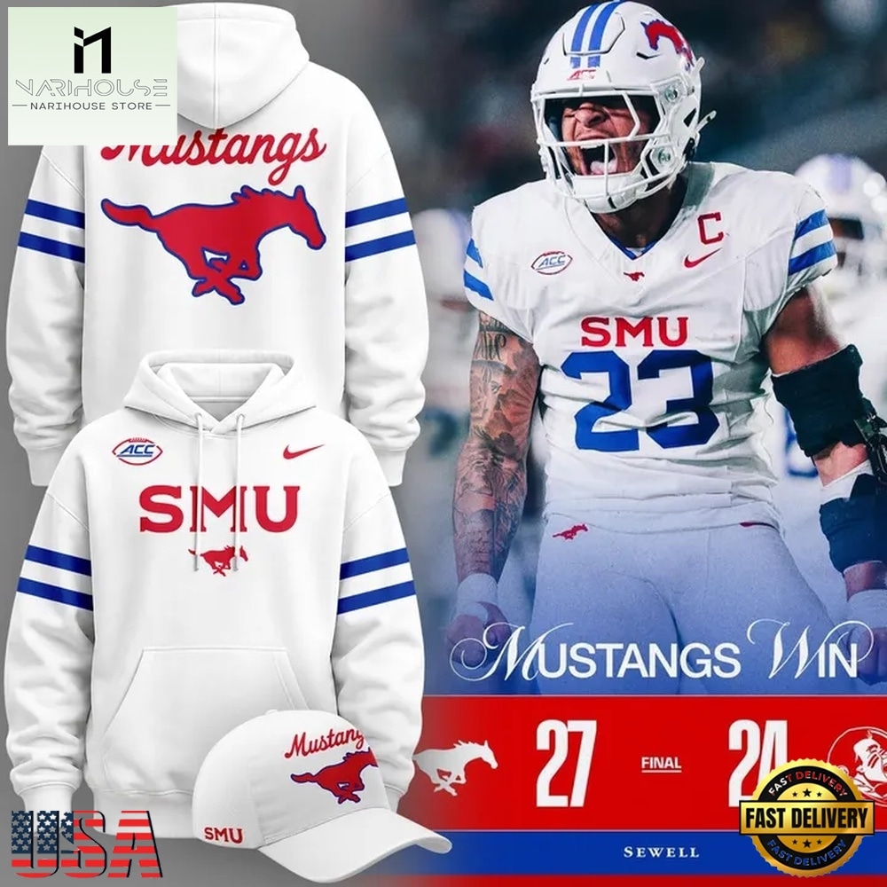 SMU Mustangs Football 2026 Score Winer 27 24 Hoodie, Hot 3D Shirt Trend SMU Mustangs Football 2026 Score Winer 27 24 Hoodie, Hot 3D Shirt Trend