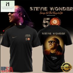 Stevie Wonder Songs in the Key of Life Performances 50th Anniversary Black T Shirt, Popular 3D Music Tee Stevie Wonder Songs IN The Key OF Life Performances 50th Anniversary Black T Shirt