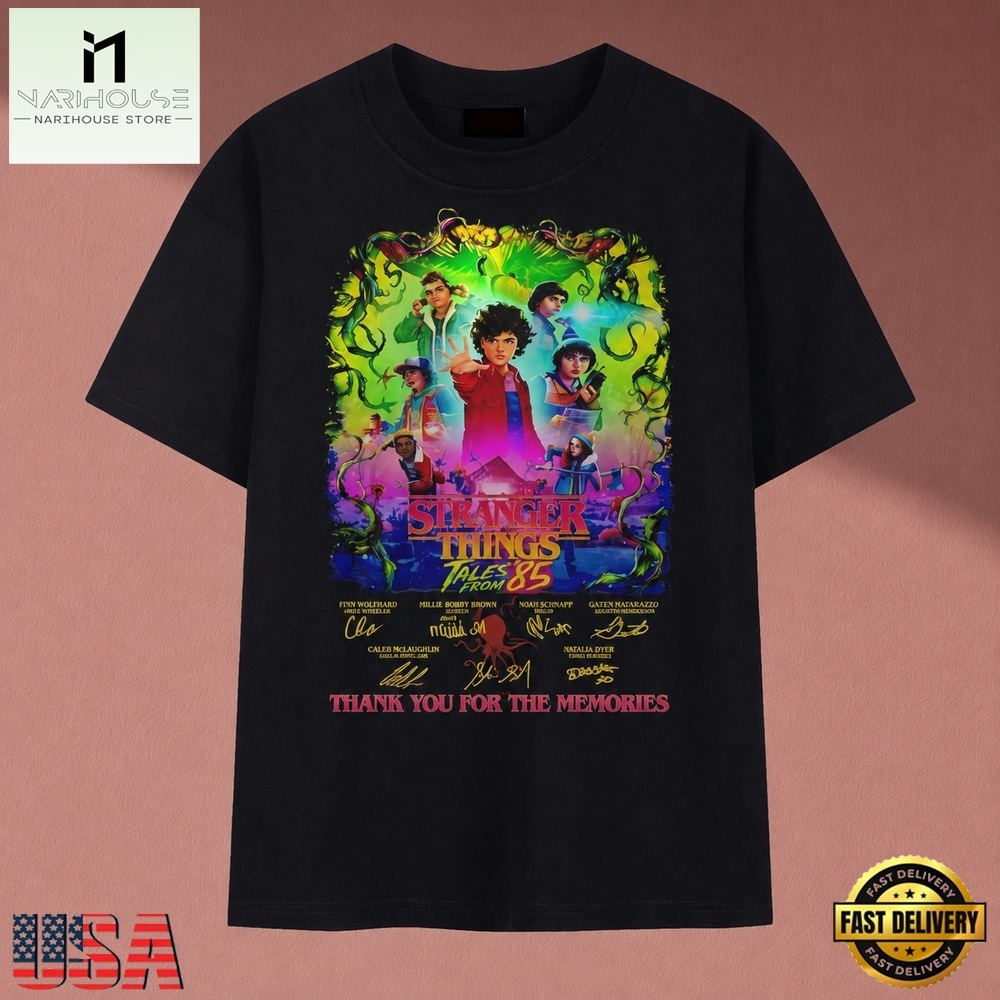 Stranger Things Tales From '85 Thank You For The Memories Graphic T Shirt, Music Fan 2D Shirt Stranger Things Tales From '85 Thank You For The Memories Graphic T Shirt, Music Fan 2D Shirt