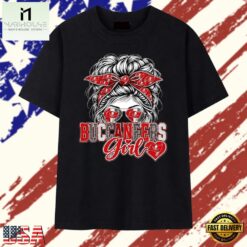 Tampa Bay Buccaneers Girl NFL Football Messy Bun T Shirt, Stylish 2D Graphic Shirt Tampa Bay Buccaneers Girl Nfl Football Messy Bun T Shirt