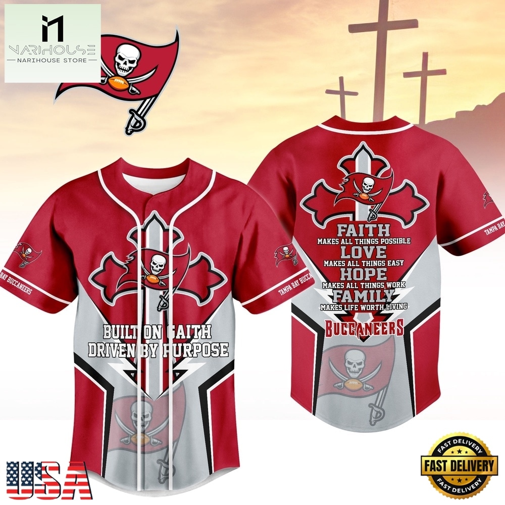 Tampa Bay Buccaneers NFL Blessed Beyond The Score Baseball Jersey, NFL Game Day Jersey Tampa Bay Buccaneers NFL Blessed Beyond The Score Baseball Jersey, NFL Game Day Jersey