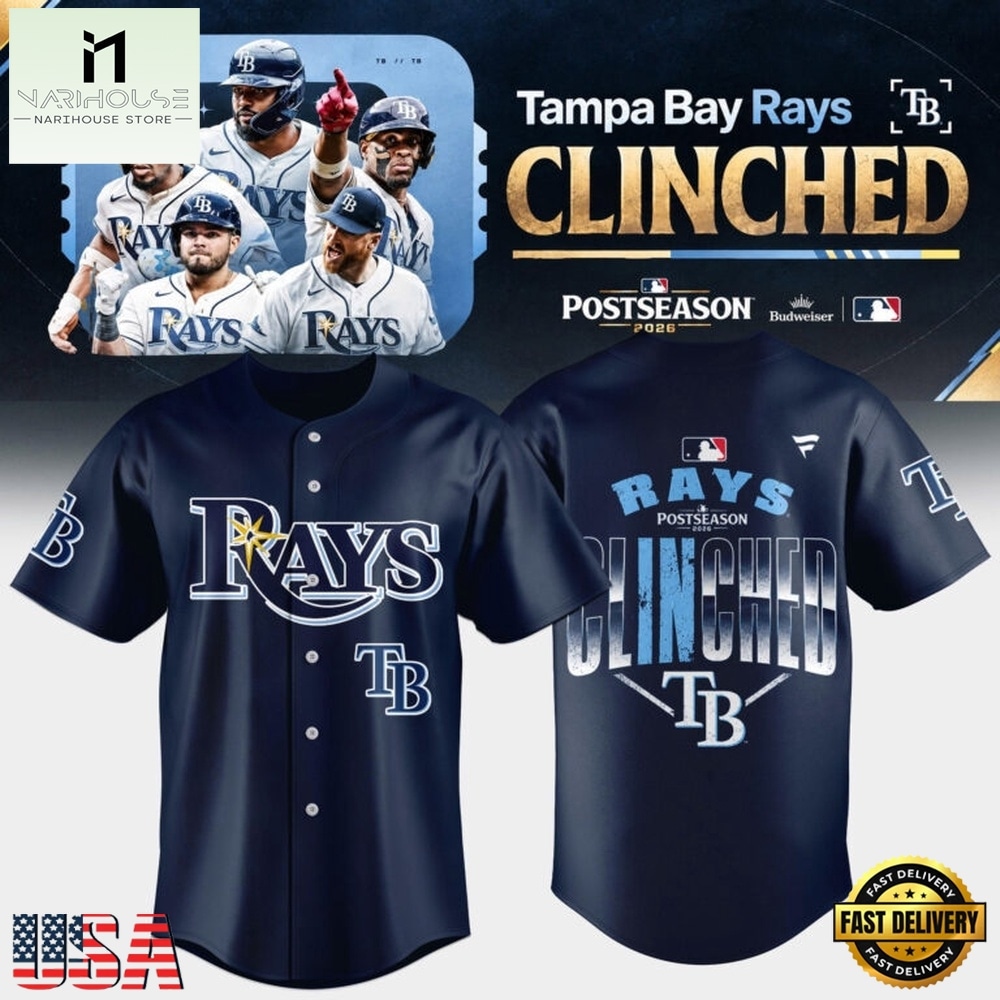 Tampa Bay Rays 2026 Postseason Clinched Baseball Jersey, Stylish Baseball Jersey Tampa Bay Rays 2026 Postseason Clinched Baseball Jersey, Stylish Baseball Jersey