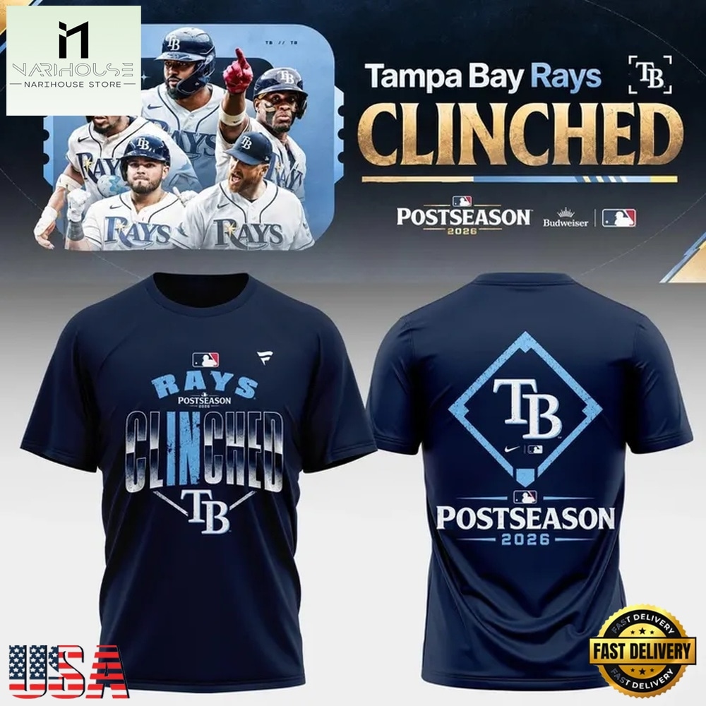 Tampa Bay Rays 2026 Postseason Clinched T Shirt, Hot 3D Shirt Trend Tampa Bay Rays 2026 Postseason Clinched T Shirt, Hot 3D Shirt Trend