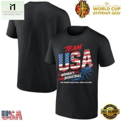 Team USA Womens Basketball FIBA World Cup 2026 Flag Graphic T Shirt, Stylish 2D Graphic Shirt Team Usa Womens Basketball Fiba World Cup 2026 Flag Graphic T Shirt