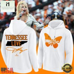Tennessee Football Dolly Parton Signed White Hoodie, Popular 3D Music Tee Tennessee Football Dolly Parton Signed White Hoodie