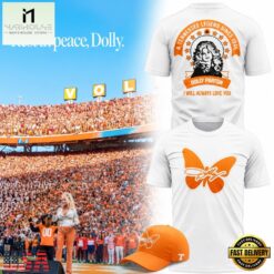 Tennessee Football x Dolly Parton Forever Butterfly White Shirt, Hot 3D Shirt Trend Tennessee Football X Dolly Parton Forever Butterfly White Shirt