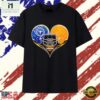 Tennessee Titans and Tennessee Volunteers Football Heart T Shirt, Stylish 2D Graphic Shirt Tennessee Titans And Tennessee Volunteers Football Heart T Shirt