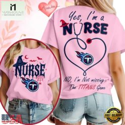 Tennessee Titans NFL Night Shift Never Misses Game Day Halloween Nurse Unisex 3D Shirt, NFL Sporty Shirt Tennessee Titans Nfl Night Shift Never Misses Game Day Halloween Nurse Unisex 3D Shirt