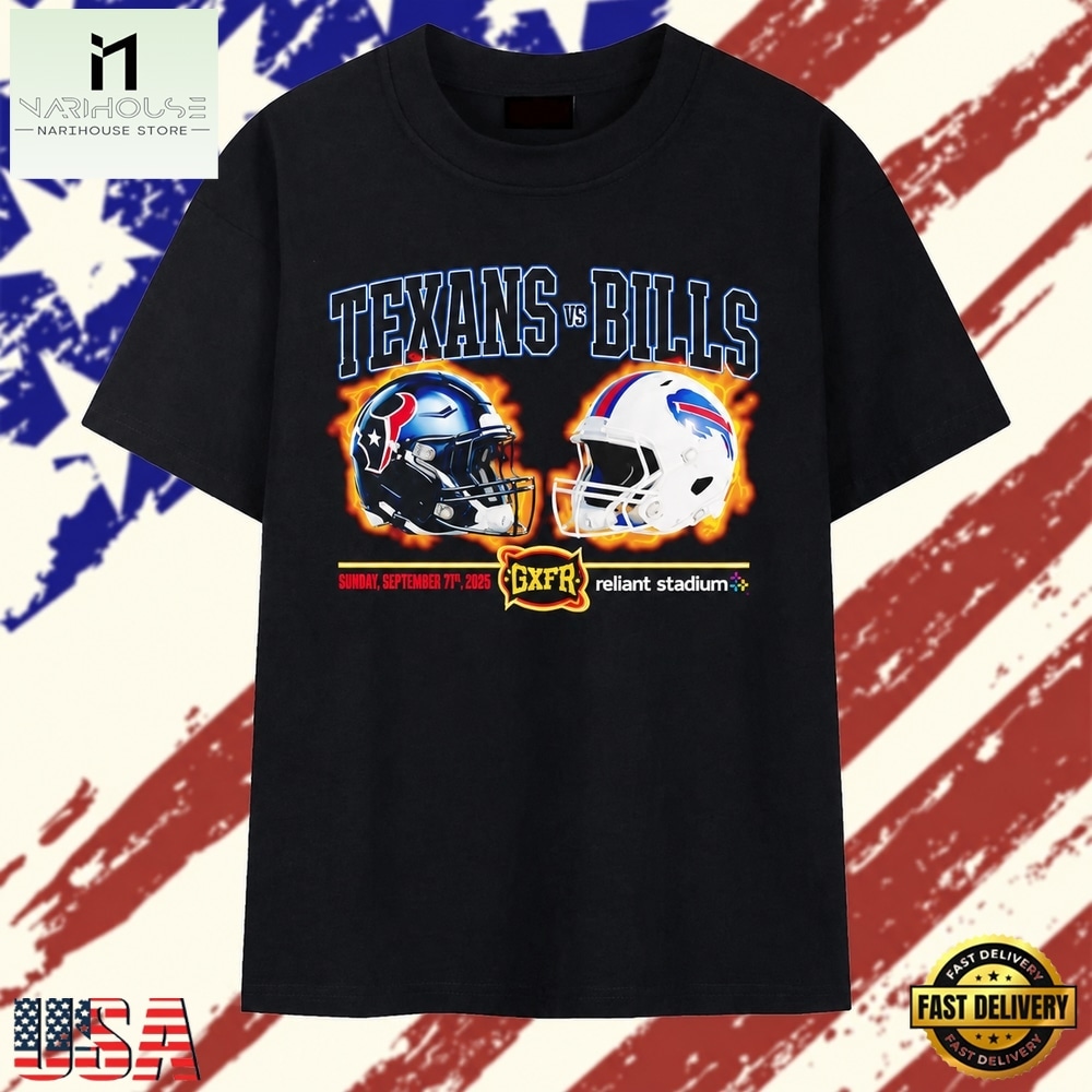 Texans vs Bills Sunday September 13th 2026 at Reliant Stadium T Shirt, Stylish 2D Graphic Shirt Texans vs Bills Sunday September 13th 2026 at Reliant Stadium T Shirt, Stylish 2D Graphic Shirt