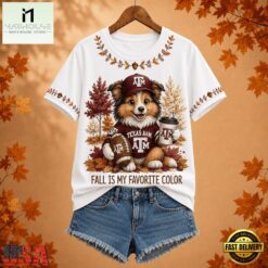 Texas A&M Aggies NCAA Fall Is My Favorite Color Football Unisex 3D Shirt, NCAA College 3D Shirt Texas A M Aggies Ncaa Fall IS MY Favorite Color Football Unisex 3D Shirt