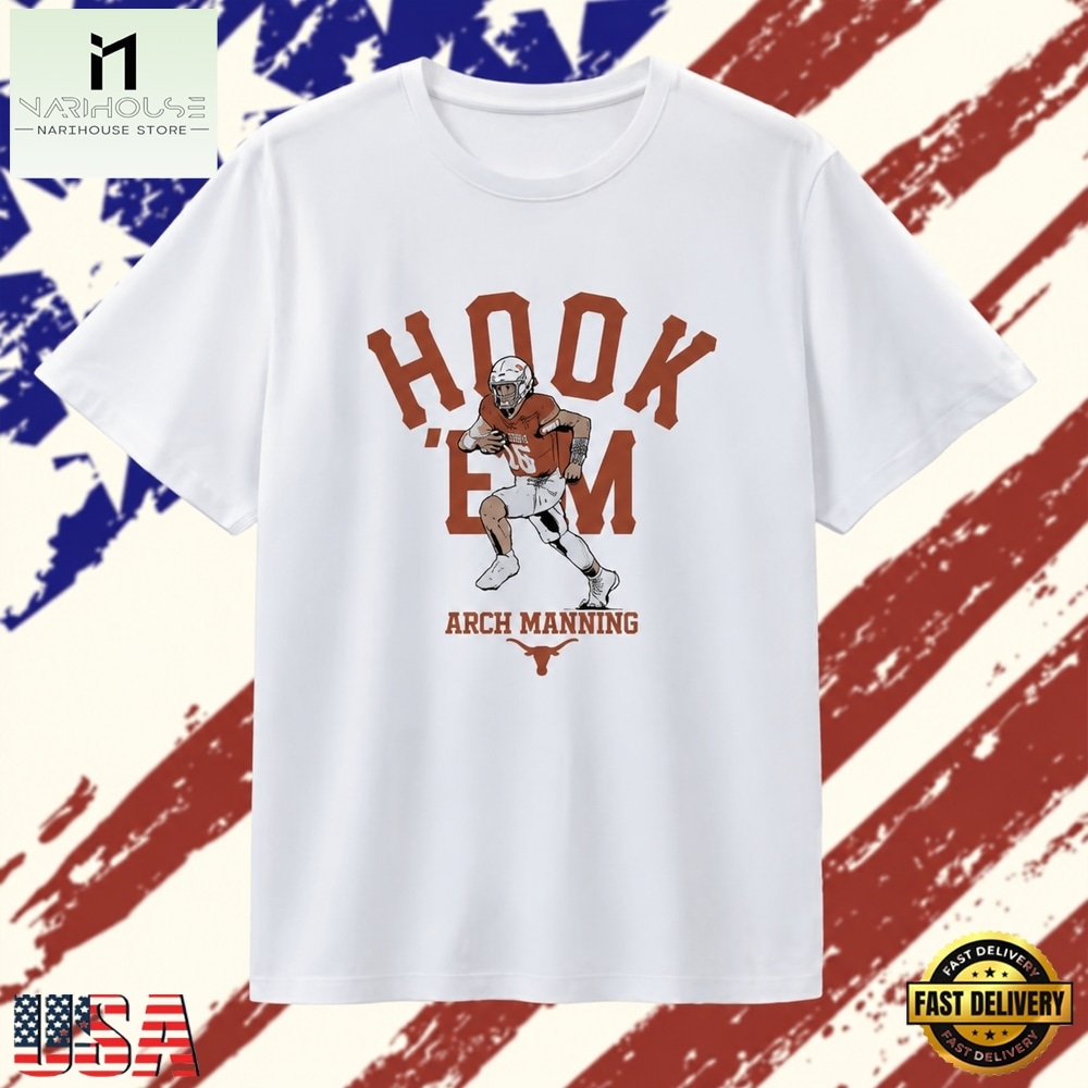 Texas Longhorns Arch Manning Hook ‘Em T Shirt, Stylish 2D Graphic Shirt Texas Longhorns Arch Manning Hook ‘Em T Shirt, Stylish 2D Graphic Shirt