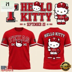 Texas Rangers x Hello Kitty 2026 Viva Tejas Graphic T Shirt, Hot 3D Shirt Trend Texas Rangers X Hello Kitty 2026 Viva Tejas Graphic T Shirt