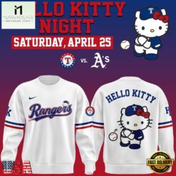 Texas Rangers x Hello Kitty Night 2026 Limited Edition Sweatshirt, Hot 3D Shirt Trend Texas Rangers X Hello Kitty Night 2026 Limited Edition Sweatshirt