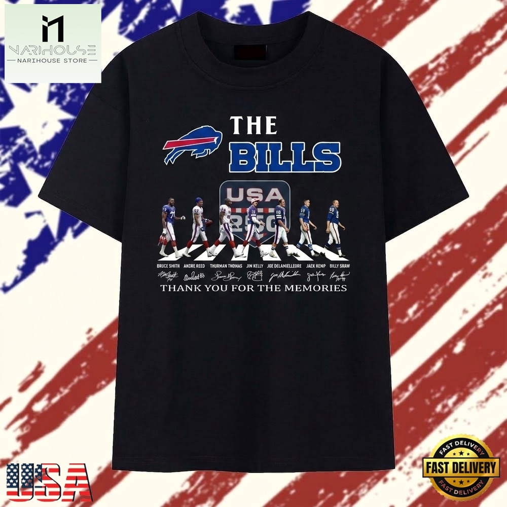 The Bills USA 250 Abbey Road Legends Signatures Vintage T Shirt, Stylish 2D Graphic Shirt The Bills USA 250 Abbey Road Legends Signatures Vintage T Shirt, Stylish 2D Graphic Shirt