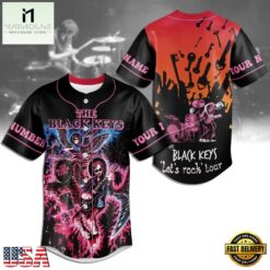 The Black Keys Let’s Rock Tour Personalized Baseball Jersey, Concert Baseball Jersey The Black Keys Let S Rock Tour Personalized Baseball Jersey