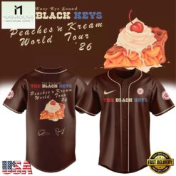 The Black Keys Peaches N Kream World Tour 2026 Signed Baseball Jersey, Concert Baseball Jersey The Black Keys Peaches N Kream World Tour 2026 Signed Baseball Jersey