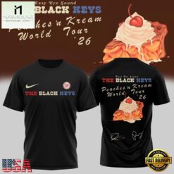 The Black Keys Peaches N Kream World Tour 2026 Signed Black 3D Shirt, Popular 3D Music Tee The Black Keys Peaches N Kream World Tour 2026 Signed Black 3D Shirt