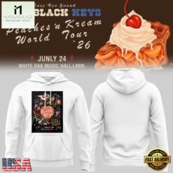 The Black Keys Tour 2026 White Hoodie, Popular 3D Music Tee The Black Keys Tour 2026 White Hoodie