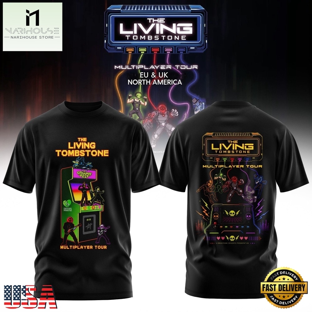 The Living Tombstone Multiplayer Tour 2026 Limited T Shirt, Popular 3D Music Tee The Living Tombstone Multiplayer Tour 2026 Limited T Shirt, Popular 3D Music Tee
