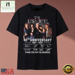 The Lost Boys 40th Anniversary 1987 2027 Cast Signatures Movie T Shirt, Music Fan 2D Shirt The Lost Boys 40th Anniversary 1987 2027 Cast Signatures Movie T Shirt