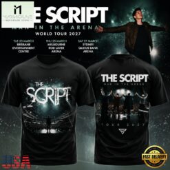 The Script Man In The Arena Tour 2026 Black T Shirt, Popular 3D Music Tee The Script Man IN The Arena Tour 2026 Black T Shirt