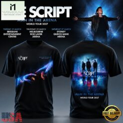 The Script Man In The Arena Tour 2026 Graphic Design T Shirt, Popular 3D Music Tee The Script Man IN The Arena Tour 2026 Graphic Design T Shirt