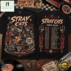 The Stray Cats Tour 2026 Vintage Rockabilly 3D Shirt, Popular 3D Music Tee The Stray Cats Tour 2026 Vintage Rockabilly 3D Shirt