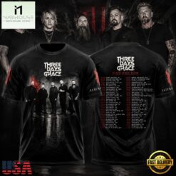 Three Days Grace Alienation Tour 2026 3D T Shirt, Popular 3D Music Tee Three Days Grace Alienation Tour 2026 3D T Shirt