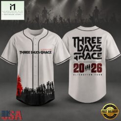 Three Days Grace Alienation Tour 2026 Baseball Jersey, Concert Baseball Jersey Three Days Grace Alienation Tour 2026 Baseball Jersey