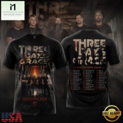 Three Days Grace Alienation Tour 2026 T Shirt, Popular 3D Music Tee Three Days Grace Alienation Tour 2026 T Shirt