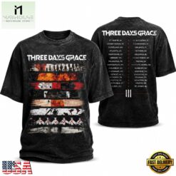 Three Days Grace Alienation Tour Graphic T Shirt, Popular 3D Music Tee Three Days Grace Alienation Tour Graphic T Shirt