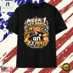 TJ Watt Pittsburgh Steelers Week 1 AFC North Top Performer Game Wrecker T Shirt, Stylish 2D Graphic Shirt TJ Watt Pittsburgh Steelers Week 1 Afc North Top Performer Game Wrecker T Shirt
